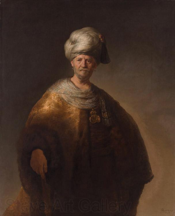REMBRANDT Harmenszoon van Rijn A Man in oriental dress known as Norge oil painting art